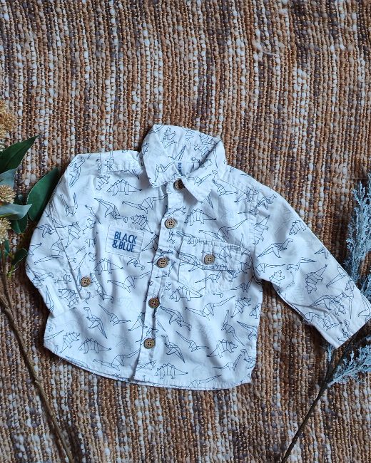 Camisa Black and blue talla 3 meses